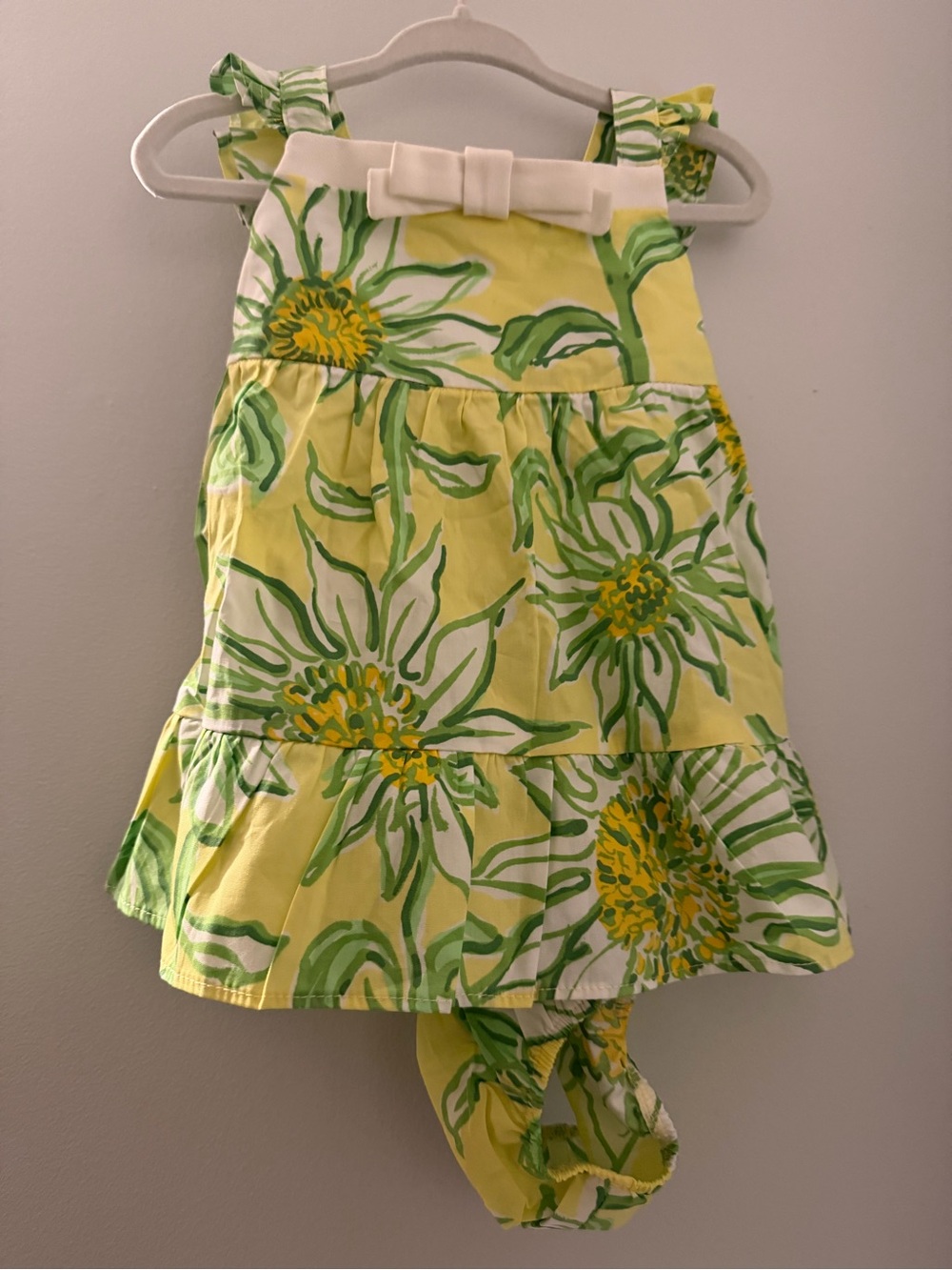 Lilly Pulitzer Girls' Yellow Floral Tiered Skirt with Bow 6-12 M